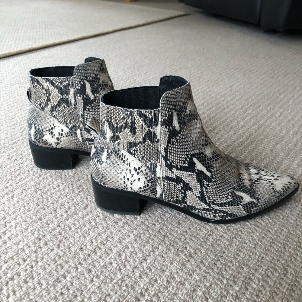 Halogen Snakeskin Booties 🐍